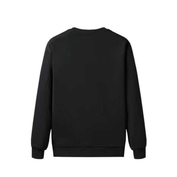 Thermal trendig fleece tröja, män Casual klassisk design tröja med rund hals för män Höst Vinter Black M(48)