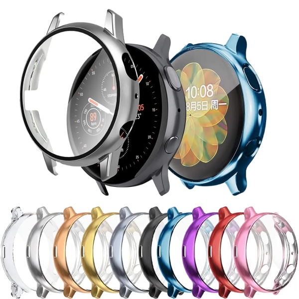 Case För Samsung galaxy watch active 2/1 44mm 42mm cover smartwatch bumper Tillbehör Skydd Full täckning Skärmskydd Gray Active 40mm