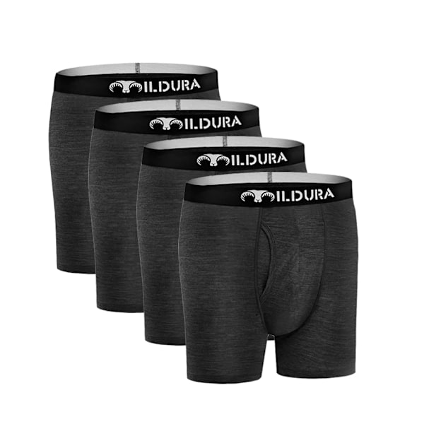 100% Merino Ull Boxer Brief Män Merino Ull Underkläder Base Layer Merino Boxer Briefs Underbyxor Mjuk Fukt Andningskväll 4 Pack-Pack F XXL