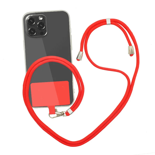 Universal Crossbody Patch Telefon Lanyards Mobiltelefon Strap Lanyard 9 Färger Mjuk Rep För Mobiltelefon Hängande Sladd Red