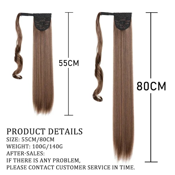 22-32 Tum Syntetiska Hår Fiber Värmeresistentan Curly Hår Med Ponytail Fake Chip-In Hår Extensions Pony Svans 12 22INCHES