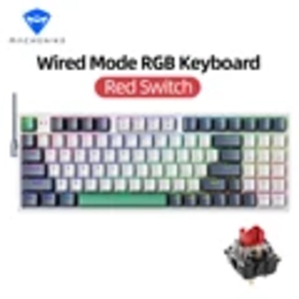 Machenike K500 Mekanisk tangentbordspel tangentbord kablar med tangentbord varmt utbytbart 94 nycklar Rgb ljus Mac Windows Windowscomment Red Switch