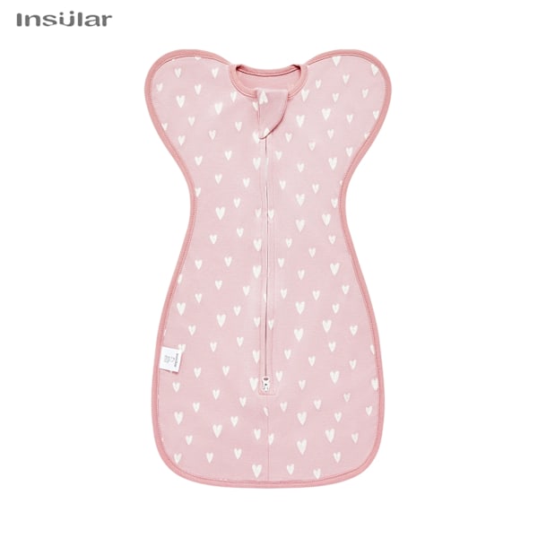 INSULAR Babysovpåse Nyfödd Baby Swaddle Sleeveless Sleep Sack Sommar Tunn Bomull Mjuk 2-vägs Dragkedja Blöjbyte Tangerine leaf 60cm