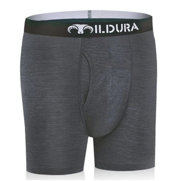 100% Merinould Boxer Brief Mænd Merinould Undertøj Base Layer Merino Boxer Briefs Underbukser Blød Fugt Åndbar Aften Gray(1Pc) L