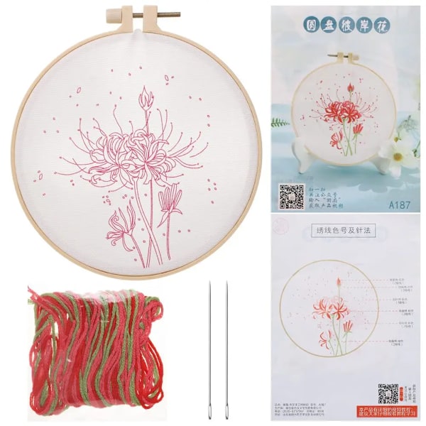 Antikt Broderi Kit Diy Nålverktyg Nybörjare Cross Stitch Artcraft Med Broderi Hoops 03