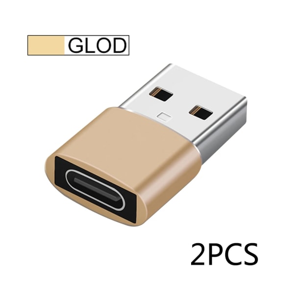 Adaptator USB vers typ C OTG 2 delar USB USB-C mâle vers micro USB typ-c convertisseur femelle pour Macbook Samsung S20 USBC-kontakt OTG 2Pcs Golden