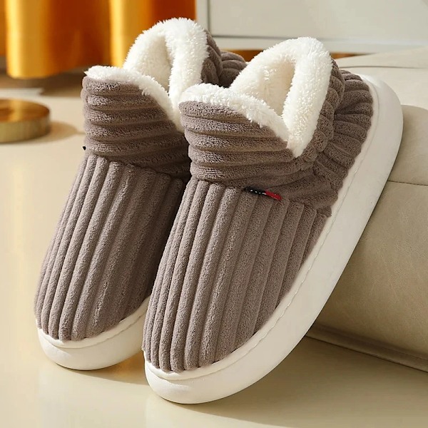 Kidmi Ny Vinter Päls Kvinnor Skor Varma Män Skor Utomhus Plush Skor Inomhushus Skor Antiskided Plattform Skor Hem Skor Brown A 40-41(fit39-40)