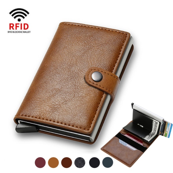 1 st Rfid kolfiber kreditkortshållare för män, Rfid Mini Business kreditkortshållare Red