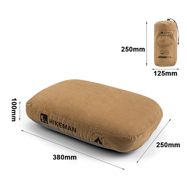 Soft Slow Rebound Memory Foam Pillow Outdoor Camping Traveling Cervical Pillow Portable NoonBreak Pillow Neck Support Pillow Coffee