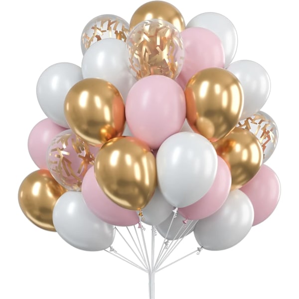 30Pcs 12 Tum Metalliska Guld Ballonger Pärla Vit Latex Ballonger Guld Confetti Ballonger För Födelsedagsbröllop Party De Dekorationer Rose Gold Other