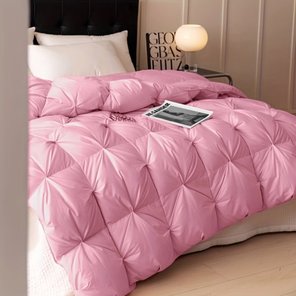 1pc Anka Dun Täcke - All-season Quilted Super Soft Andas Dun Alternativ Täcke, Dun Täcke Lyxhotell Stil, Sovrum Varm Täcke Pink 229cm*229cm