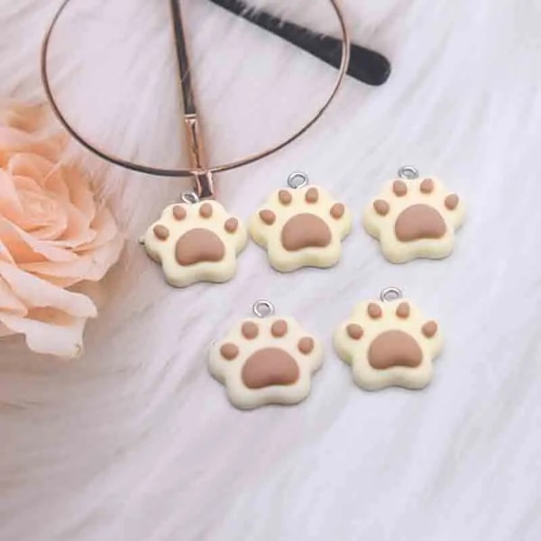 10St 20*22Mm Mini Cartoon Cat Paw Charms För Diy Dekoration Örhängen Halsband Mode Smycken Aci Tillverkningar 1-10pcs