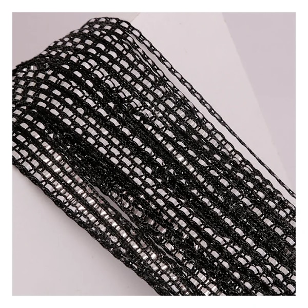 Glitter Dörr Sträng Gardin Silver Ribbon Shiny Tassel Flash Linje Gardin Valance För Fönsterrum Home Dekoration black 100CM X 200CM