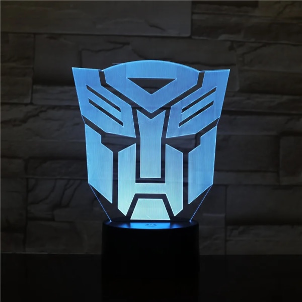 Transformers Model 3D LED Night Light Changing Lamp Halloween Light Acrylic Illusion Skrivbordslampa för barn Present Dropship 7 colors no remote