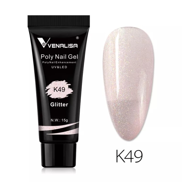 New Arrival Poly Nail Gel 15g Akrylgel med Nageltips Nagellackförlängning Nail Art Clear Camouflage Gel K49