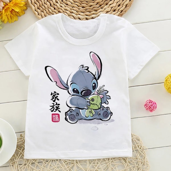 Skjorta Barn Barn Lilo Stitch Tecknad T-shirt Stitch Söt Manga T-shirt Y2k Grafisk T-shirt Tjej Pojke Topp Tees Kläder kong 3T(M)