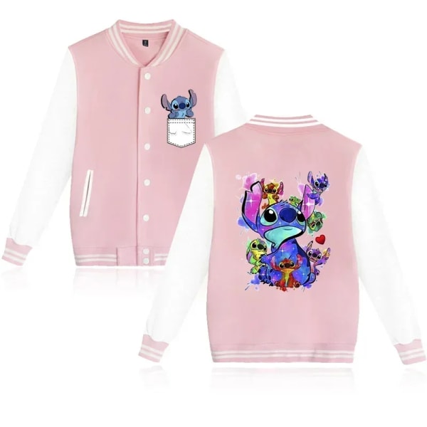 Gotisk Y2k Hoodie Lilo Stitch Baseballjacka Dam Sweatshirt Jul kawaii Jackor Streetwear Lösa Collegerockar black59002-936 S