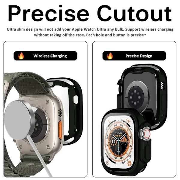 TPU Full Cover för Apple Watch Ultra Case 49mm 42mm 44mm 40mm 38mm Skärmskydd iWatch serier 9 8 7 6 5 4 3 SE fodral 45 41mm 10 Transparent 45mm Series 7 8 9