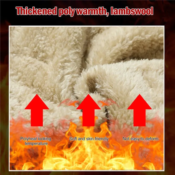Vinter Sweatwear Herr Plysch Tjock Fleece Träningsbyxa Lammull Thermal Casual Vattentät Vindtät Varma bomullsbyxor Gray-Straight Leg Asian XL(45-65Kg)