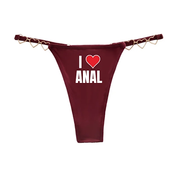 Anal Hjärta Sexig Het Stringtrosa För Kvinnor Älskar Dekoration Bomull Gren Låg Midja Underkläder Flickvän Fru Kärlek Gratis Och Rolig Stringtrosa Wine Red 3 EUR Size S