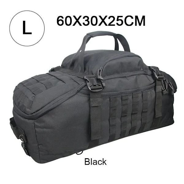 LQARMY 60L 80L Camping Rygsække Mænd Taktisk Rygsæk Molle Vandring Rejse Klatring Rygsæk Sports Fitness Taske L Black