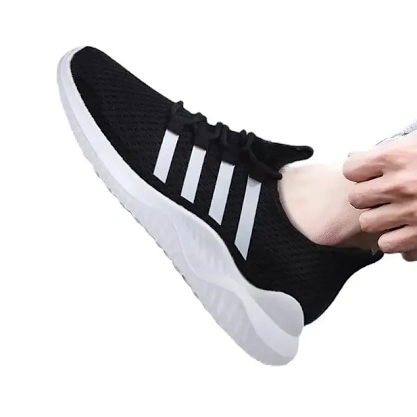 Udendørs Sportsko Til Mænd Casual Sko Tenis Masculino Mænd Sneakers Mesh Åndbar Mand Hvid Løb Tennissko Komfortabel black 39