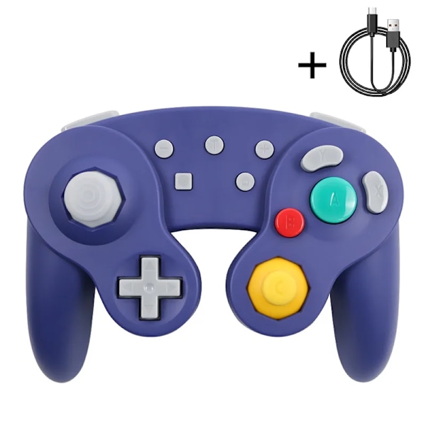 Bluetooth Gamepad Trådlös Gc Controller För Switch Spelcub Kompatibel Med Nintendo Switch/Lite Controller För Pc Joystick Blue