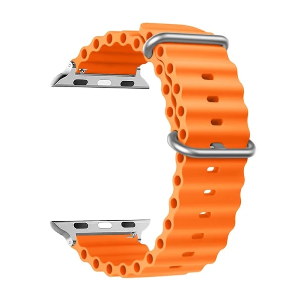 Original Ocean Strap For Apple Watch Band 44mm 49mm 45mm 41mm 40mm 38mm 44 40 mm 1:1 correa iWatch series 9 se 8 ultra 2 bands 04 orange 38mm 40mm 41mm