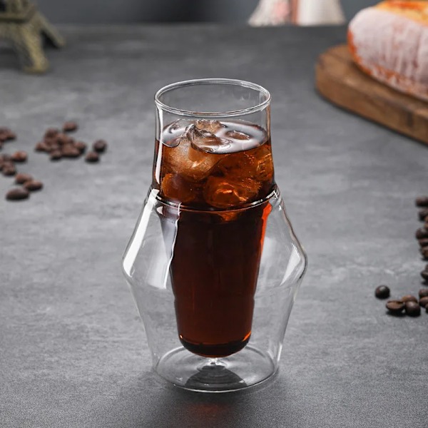 Ny Kreativ Dobbeltlags Glaskop Espresso Kaffe Kop Anti-skoldning Mælk Fest Brandy Vin Tekop Kande 120/250/335ml 250ml 120ml-335ml