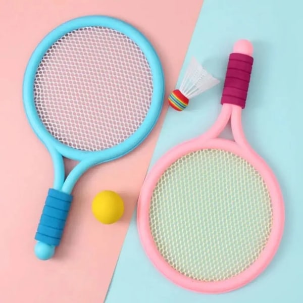 2 i 1 Tennis Badminton Ketsæt Børn Udendørs Kids Badminton Ketsjere Forælder Barn Interaktive Legetøj Legetøj Badminton blue-yellow