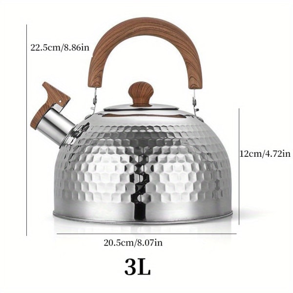 1 st kaffekokare med stor kapacitet - icke-magnetisk vattenkokare i rostfritt stål med 3L kapacitet för hemmet
