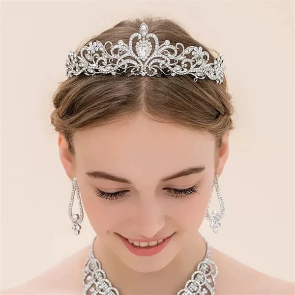 Ny Princess Crystal Tiaras Crowns Pannband för kvinnor Tjej Brudbal Strass Kronbröllopstillbehör Hårsmycken Style 3