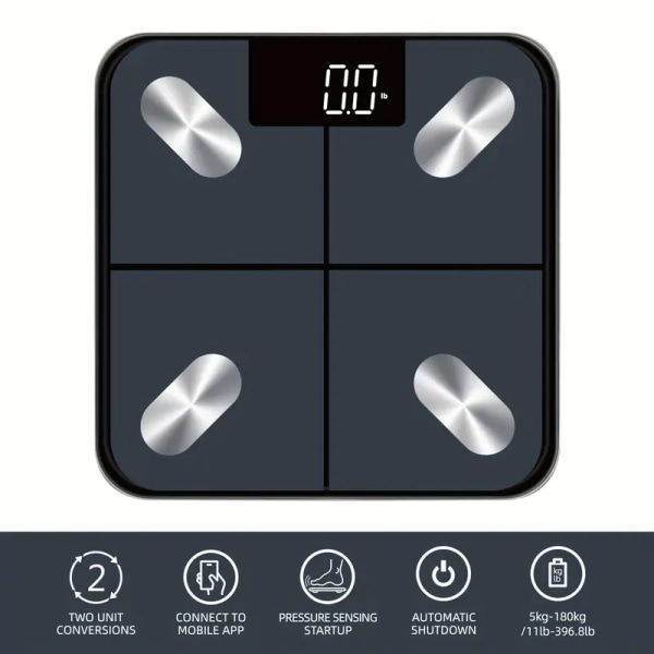 1pc Intelligent Digital Weight And Fat Scale. Body Composition Analyzer With Smartphone Application,Accurately Track Your Weight And Fitness Goals