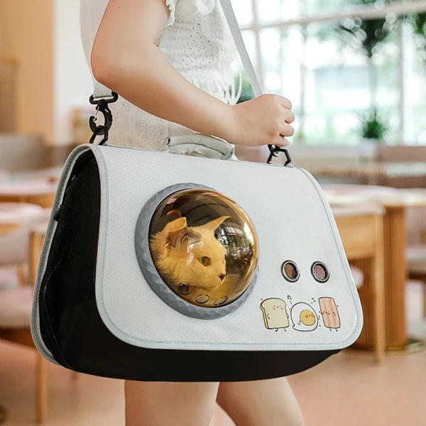 Bärbar hopfällbar axelväska Pet Space Kapsel resväska för katter Petkit Ryggsäck Transport Transparent tillbehör Transportband Cat G
