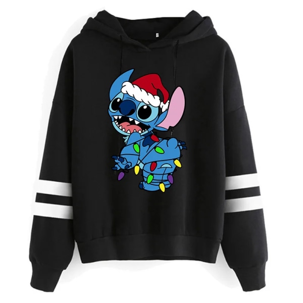 Estetisk Rolig Y2k jultröja Lilo Stitch Tecknad huvtröjor Dam Söt Stitch Anime Manga Hoody Kläder för kvinnor 59000 XXL