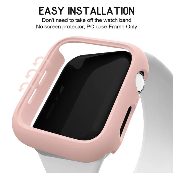 Fashion Matte Case för Apple Watch SE Cover 7 6 5 4 3 PC Bumper 41mm 44mm 38mm 42mm 45mm Hard Shell för iWatch Frame red 41mm