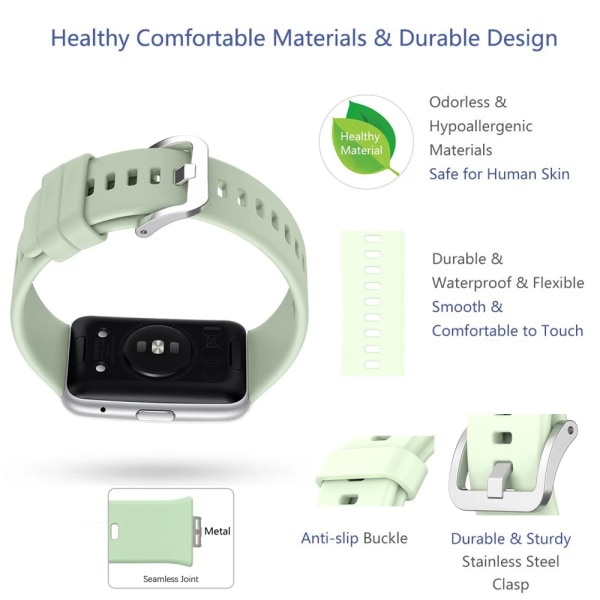 Klockarmband för Huawei Watch Fit-rem Silikonrem för Huawei Watch Fit nytt Correa-armbandsrem White Only Strap