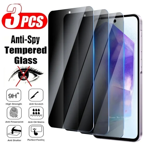 3Pcs Sekretess Skärmskydd Samsung Galaxy A35 A55 5G A25 A15 A13 A14 Anti-Spyhärdad Glatt För Samsung A42 A50 A52 A80 A90name Samsung A35 Anti Peeping