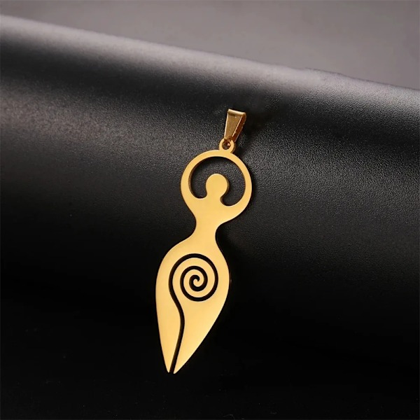 Eueavan 5St Triple Moon Goddess Pendant För Halsband Crescent Moon Fas Charms Fertilitet Spiral Juvele Tillverkning Av Leveranser B gold color