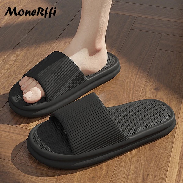 Kesätossut miehille Flip Flops Rantasandaalit Kylpyhuone Liukumattomat Liukumäet Miehet Naiset Tossut Sisätossut Mies Mies Mies Slipp Perre A Black 38-39(Fit 37-38)