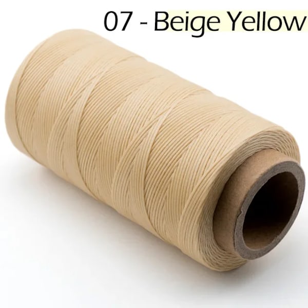 Vaxad Linn Trådbokbindning | Vaxad Tråd Sy Läder - Vaxat Tråd 07 Beige Yellow 0.8mm 150D - 270M