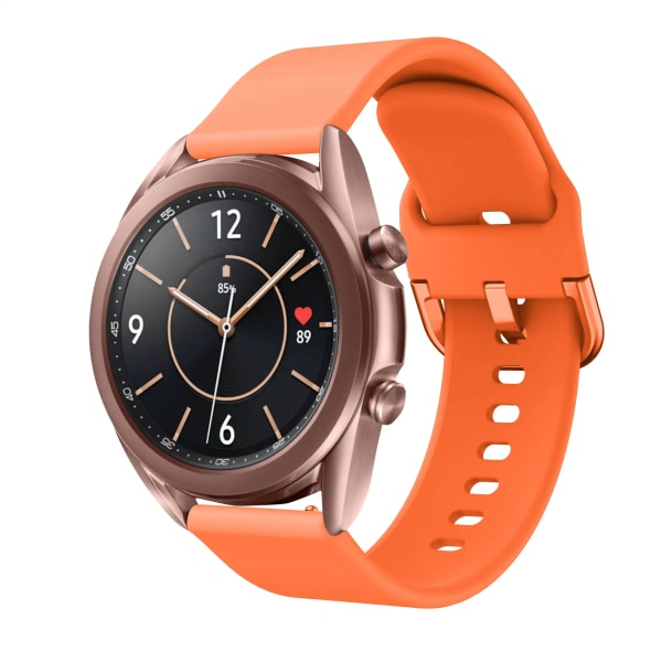 Klockarmband Silikon För Samsung Galaxy watch 3 45mm 41mm 42mm 46mm Rem Sport Smart Armband Armband 20mm 22mm Klockarmband Orange 20mm width strap