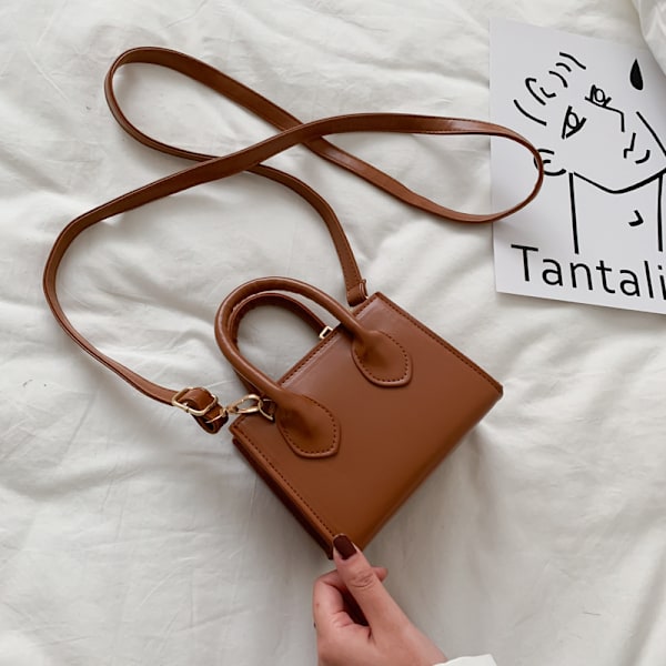 Ensfarvet Crossbody Taske til Kvinder 2021 Ny Pung Koreansk Stil Håndtaske Fashion Ins Skulder Lille Firkantet Taske Khaki