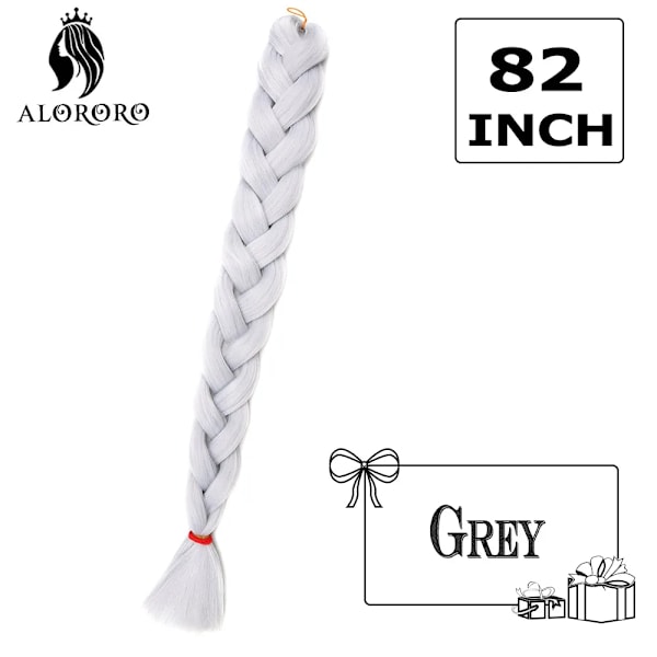 Sintetiska Jumbo Braid Hår 82 Tum Afrikanska Fake Hår Hög Temperatur Fiber Flätande Hårförlängningar För Kvinnor 82inch-Grey 82inches