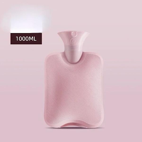 1000/2000 Ml Tjock Varm Vatten Väska Vinter Plush Söt Hand Varmare Återanvändbara Varmvatten Väska Med Täckning Värme Varmvattenflaska Är Lida 1000ml Pink S5