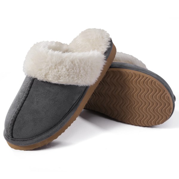 Vinterpälstofflor Kvinnor Män Nytt Mode Inomhus Varmt Mysigt Fuzzy Flats Rutschkanor Varmt Hem Korta plysch Tofflor Mocka Mules Pink 42-43