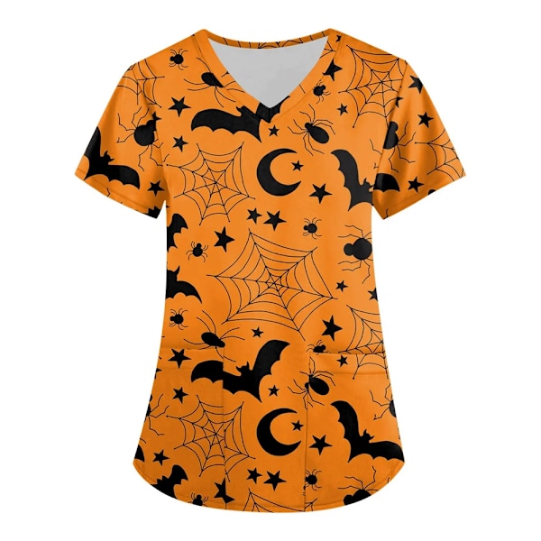 Kesä Halloween V-kaula lyhythihainen hoitohenkilökunnan univormu paidat unisex tee hotelli sairaala lääkäri leikkaus skrubi T - paita BHSF1381 XXL