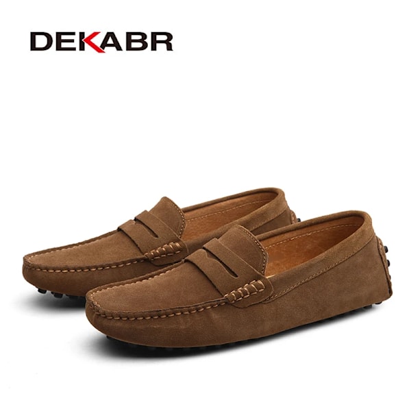 Dekabr Stora Storlek 49 Män Loafers Mjuka Moccasins Hög Kvalitet Våren Höst Äkta Läder Skor Män Varm Platt S Körskor 01 Dark Blue 7.5