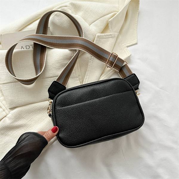 Trendy Dametasker 2023 Efterår Ny Fast Farve Pu Skuldertaske Mode Casual Enkel Dame Skuldre Lille Firkantet Taske Brown
