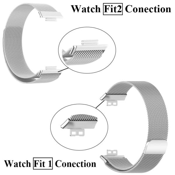 Metallband för Huawei Watch Fit/Fit 2 Rem med case TPU Skärmskydd Watch Fit Armband Milanese Magnetic Loop Watchband Black Band Huawei Watch Fit